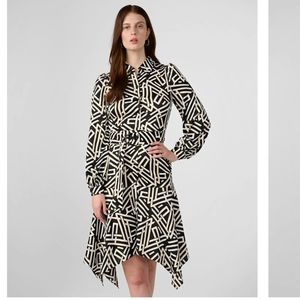 NWOT HANDKERCHIEF HEM BELTED SHIRT DRESS